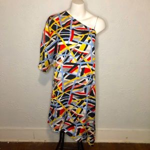 TopShop 60s Retro Off the Shoulder Abstract Dress